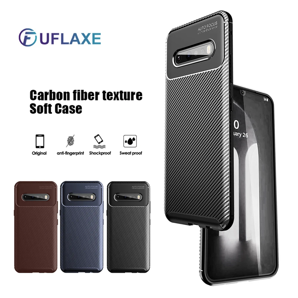 UFlaxe Soft Silicone Case for LG V40 V50 V60 ThinQ Carbon Fiber Texture Ultra-thin Shockproof Cover LG G8 ThinQ
UFlaxe Soft Silicone Case for LG V40 V50 V60 ThinQ Carbon Fiber Texture Ultra-thin Shockproof Cover LG G8 ThinQ