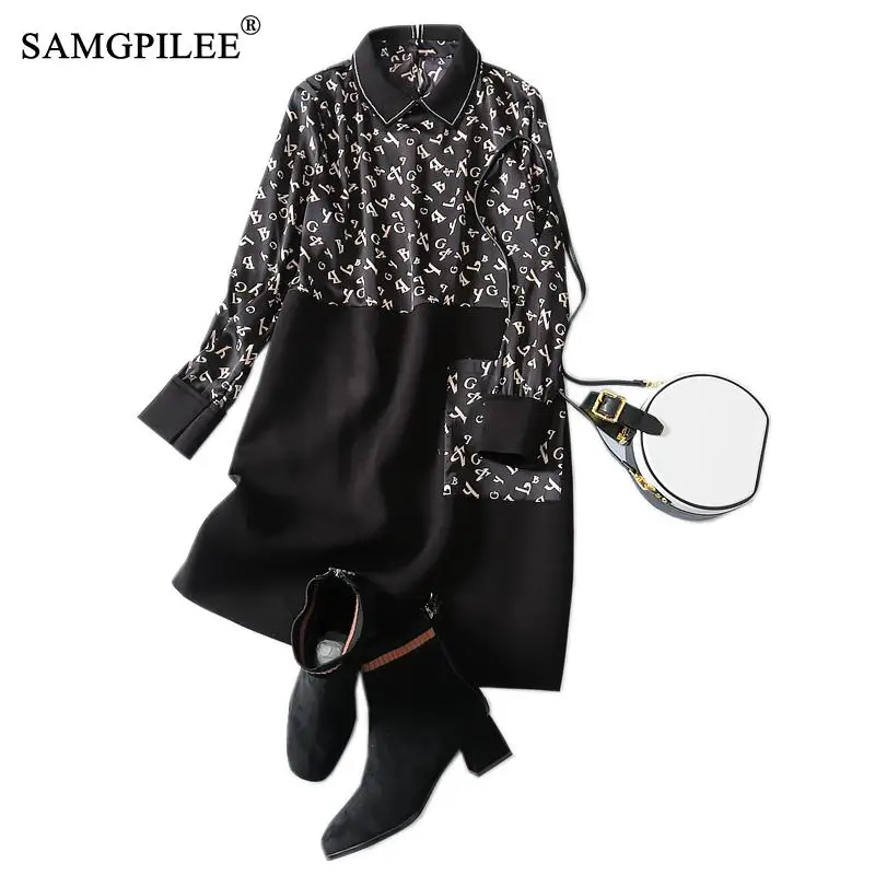 Dress Woman 2020 Office Lady A-line Print Full Sleeve Elegant Dresses Pocket Casual Dress Empire Turn-down Collar Womens Dresses
Dress Woman 2020 Office Lady A-line Print Full Sleeve Elegant Dresses Pocket Casual Dress Empire Turn-down Collar Womens Dresses