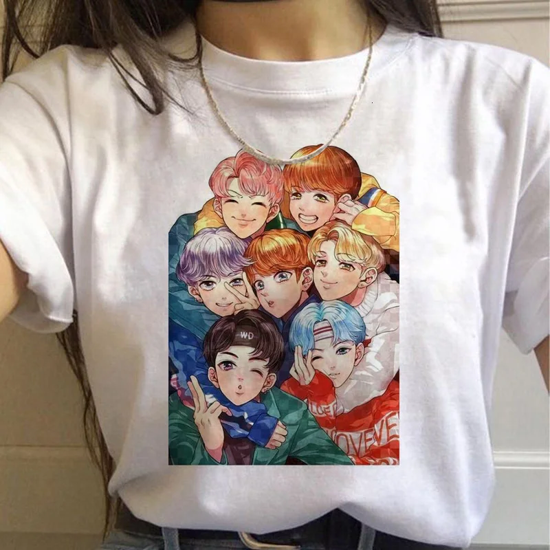 Футболка BONJEAN Bangtan Boys для женщин женская футболка большого размера в Корейском