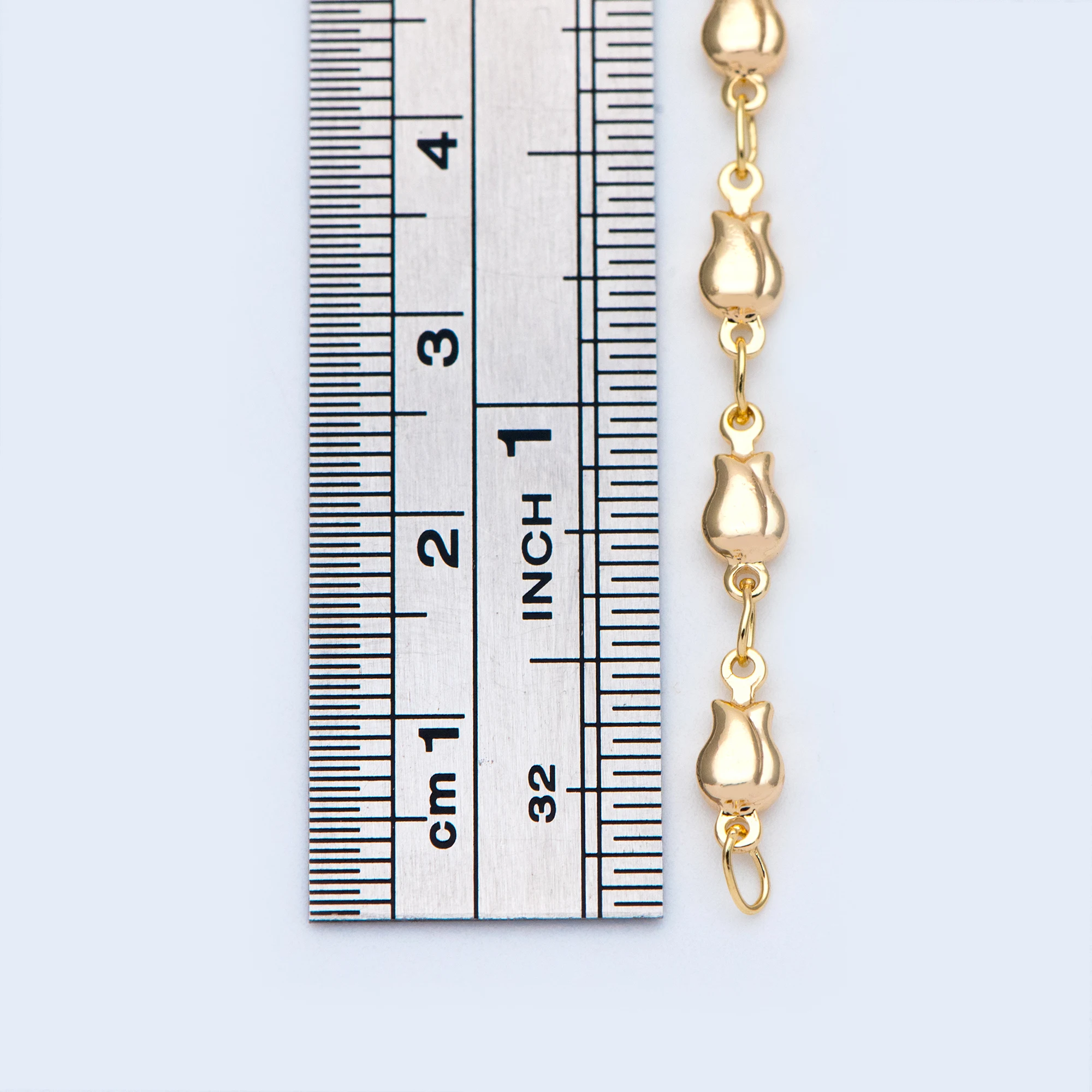 Gold plated Brass Tulip Chain 4mm, Floral Bar Chain, Flower Link Chains, For DIY Jewelry Findings (#LK-321)/ 1 Meter=3.3 ft
Gold plated Brass Tulip Chain 4mm, Floral Bar Chain, Flower Link Chains, For DIY Jewelry Findings (#LK-321)/ 1 Meter=3.3 ft