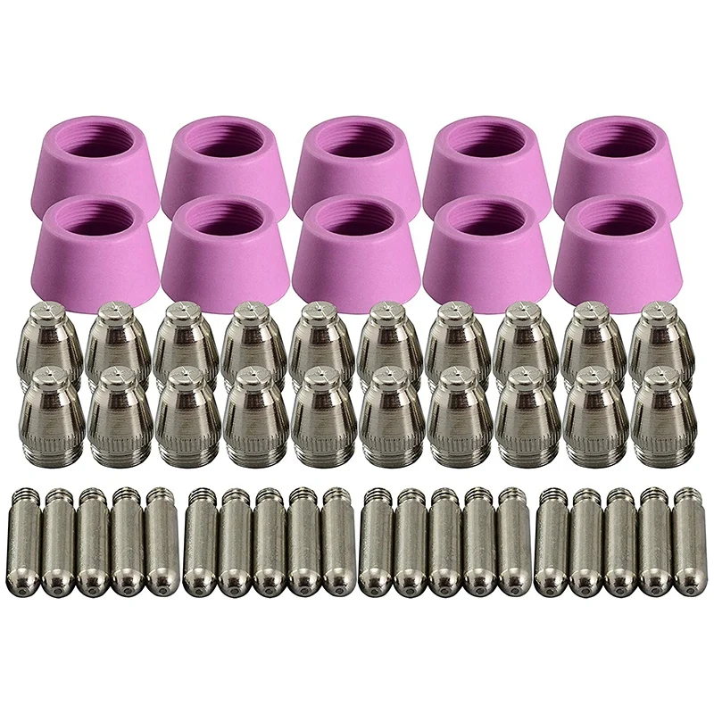 50Pcs Plasma Cutter Torch Consumables Electrode Nozzles Cups Kit For AG-60 SG-55 WSD-60 Fit CUT-60 LGK-60 Plasma Cutter
50Pcs Plasma Cutter Torch Consumables Electrode Nozzles Cups Kit For AG-60 SG-55 WSD-60 Fit CUT-60 LGK-60 Plasma Cutter