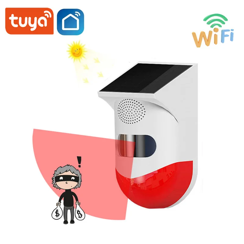 WiFi Anti-pet Infrared Motion Detector Tuya App Control Solar Siren Burglar Alarm Wireless 433MHz Strobe Siren Waterproof
WiFi Anti-pet Infrared Motion Detector Tuya App Control Solar Siren Burglar Alarm Wireless 433MHz Strobe Siren Waterproof