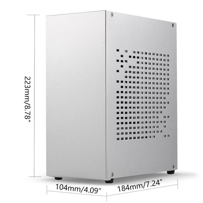 

H4GA Technology Aluminum Front Panel B07 HTPC Mini ITX Computer Case USB3.0 Ports Desktop Chassis with Extension Cable