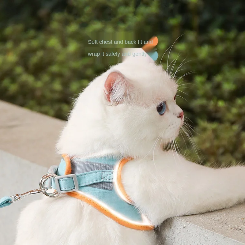 Suede Design Cat Out Escape Proof Traction Rope Adjustable Reflective Pet Traction Harness Vest Walking Lead Leash For Cat ZH879
Suede Design Cat Out Escape Proof Traction Rope Adjustable Reflective Pet Traction Harness Vest Walking Lead Leash For Cat ZH879