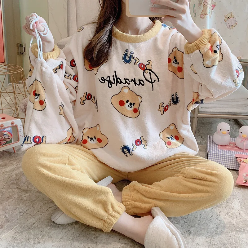 Women Pajama Set Warm Pajamas Sleepwear Homewear Thick Winter Velvet Female Plush Pyjamas Suit Sweatshirt
Women Pajama Set Warm Pajamas Sleepwear Homewear Thick Winter Velvet Female Plush Pyjamas Suit Sweatshirt