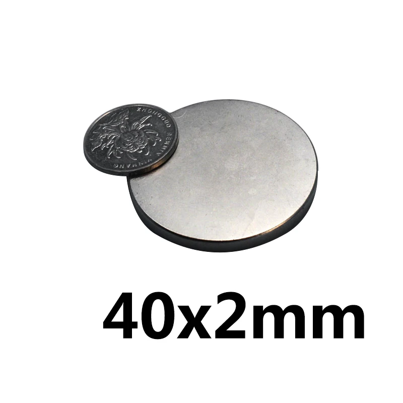 

1/2 шт. 40x2 мм сверхмощный сильный магнит 40 мм x 2 мм NdFeB Постоянные неодимовые магниты N35 40x2 мм большой круглый магнит 40*2 мм