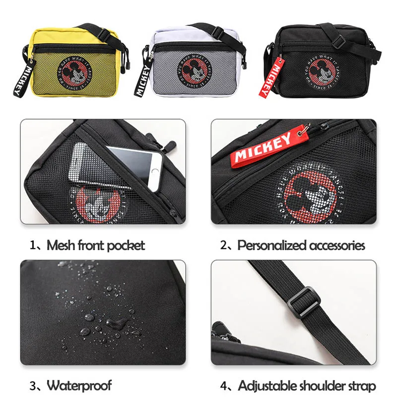 New Disney Fashion Mickey Mouse Casual Handbag Oxford Cloth Messenger Bag Boy Stylish Waterproof Crossbody Shoulder Phone Bags
New Disney Fashion Mickey Mouse Casual Handbag Oxford Cloth Messenger Bag Boy Stylish Waterproof Crossbody Shoulder Phone Bags