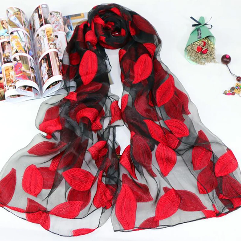 Women Leaf Pattern Natural Silk Scarf Designer Wraps And Shawls Long Foulard Bandana Beach Cover-ups New
Women Leaf Pattern Natural Silk Scarf Designer Wraps And Shawls Long Foulard Bandana Beach Cover-ups New