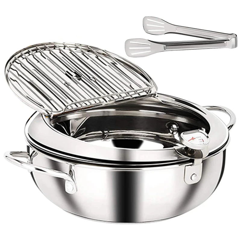 Tempura Deep Fryer Pot,Deep Frying Pan with Thermometer and Oil Drip Drainer Rack 9.5 Inch Japanese Style Tempura Fryer
Tempura Deep Fryer Pot,Deep Frying Pan with Thermometer and Oil Drip Drainer Rack 9.5 Inch Japanese Style Tempura Fryer