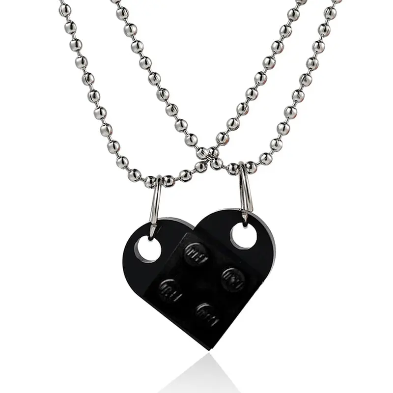 Couples Brick Heart Pendant Shaped Necklace for Friendship 2 Two Piece Jewelry Made with Lego Elements Valentine's Day Gift
Couples Brick Heart Pendant Shaped Necklace for Friendship 2 Two Piece Jewelry Made with Lego Elements Valentine's Day Gift