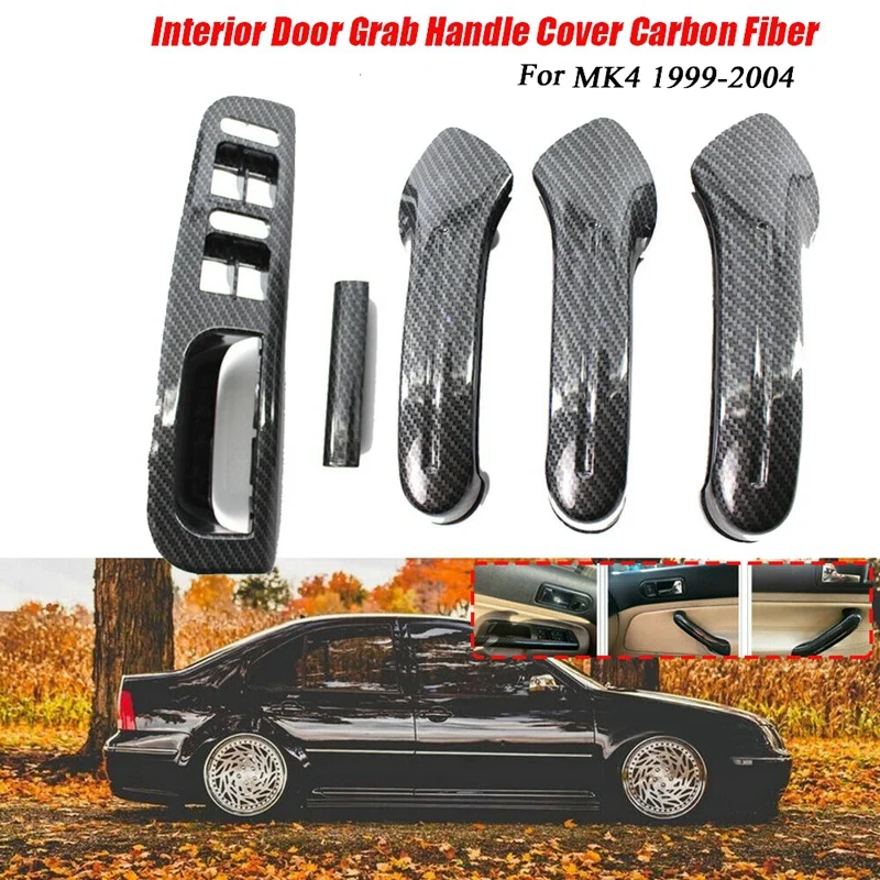 NewInterior Door Grab Handle Cover + Window Lift Switch Panel Cover Carbon Fiber Set for Jetta Golf MK4 1999-2004
NewInterior Door Grab Handle Cover + Window Lift Switch Panel Cover Carbon Fiber Set for Jetta Golf MK4 1999-2004