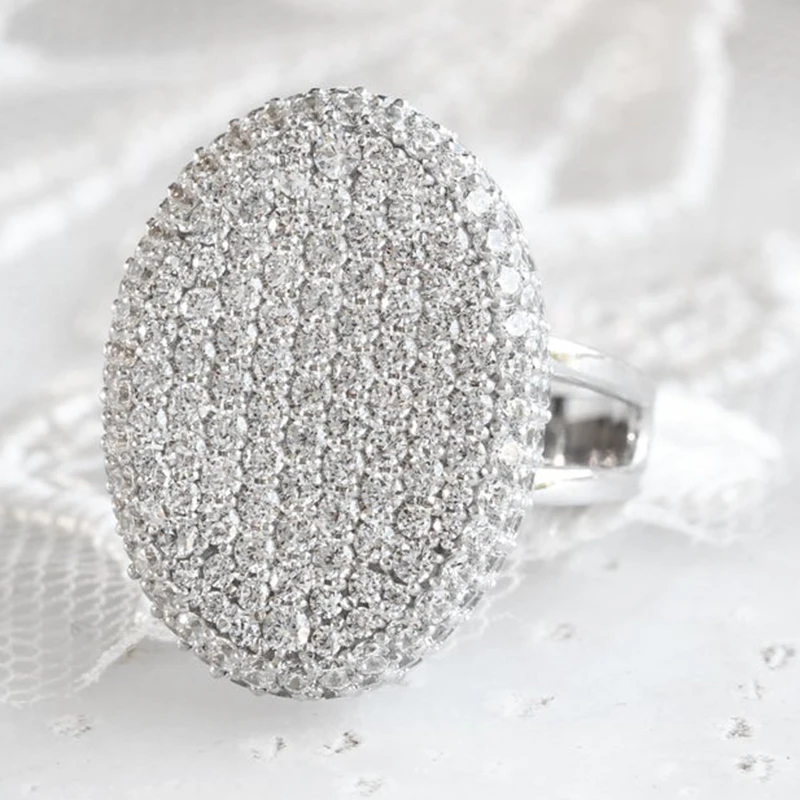 Fashion Micro Paved White Rhinestones Finger Ring Oval Shape Elegant Rings For Women Wedding Party Delicate Jewelry Gift B4M876
Fashion Micro Paved White Rhinestones Finger Ring Oval Shape Elegant Rings For Women Wedding Party Delicate Jewelry Gift B4M876