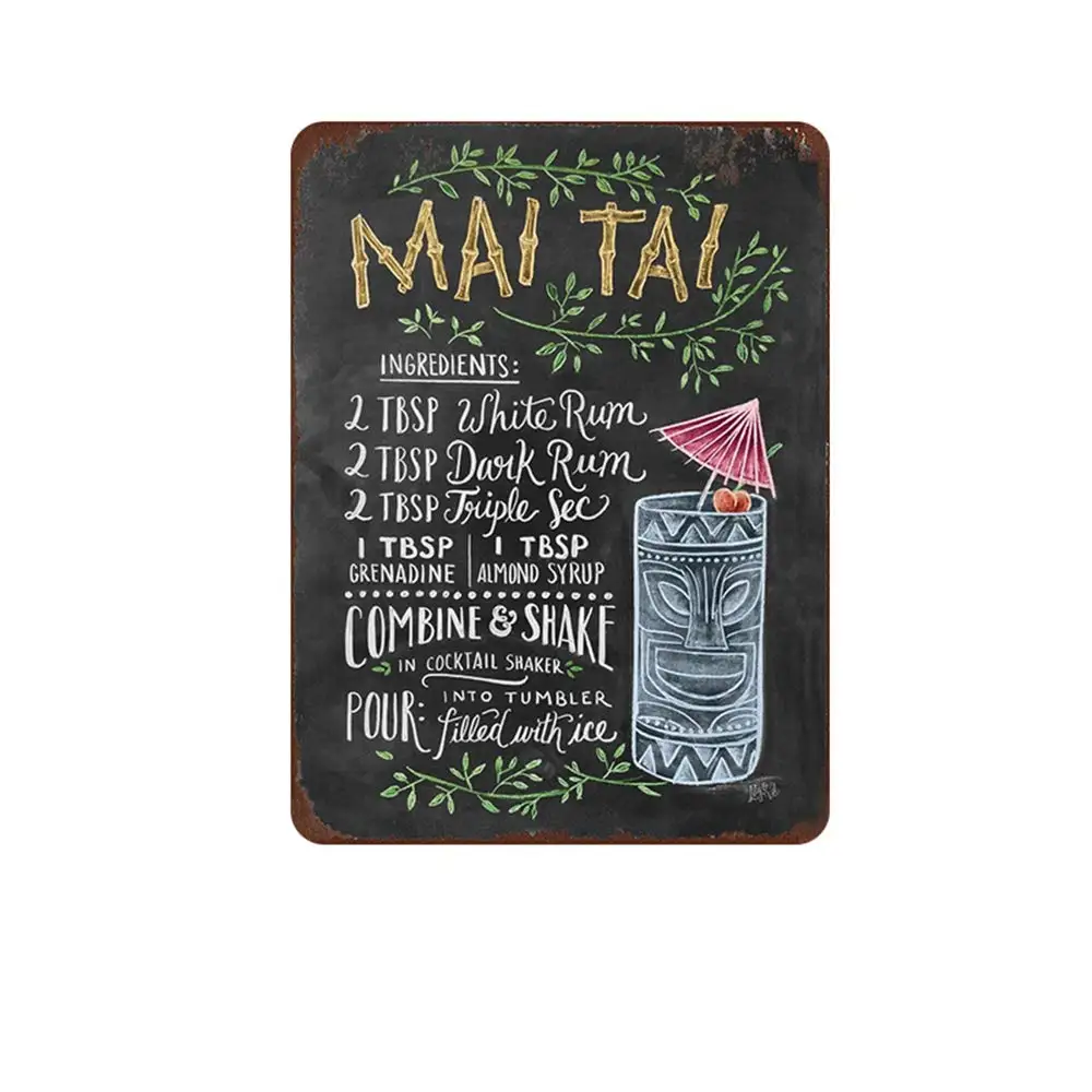 Mai Tai Cocktail Metal Sign Plaque Metal Vintage Pub Tin Sign Wall Decor for Bar Pub Club Man Cave Retro Metal Posters Iron
Mai Tai Cocktail Metal Sign Plaque Metal Vintage Pub Tin Sign Wall Decor for Bar Pub Club Man Cave Retro Metal Posters Iron