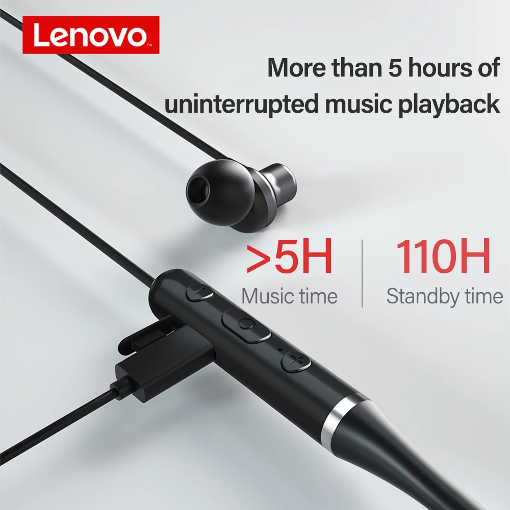 Беспроводные наушники Lenovo HE05 Pro bluetooth-гарнитура с шейным ремешком магнитные