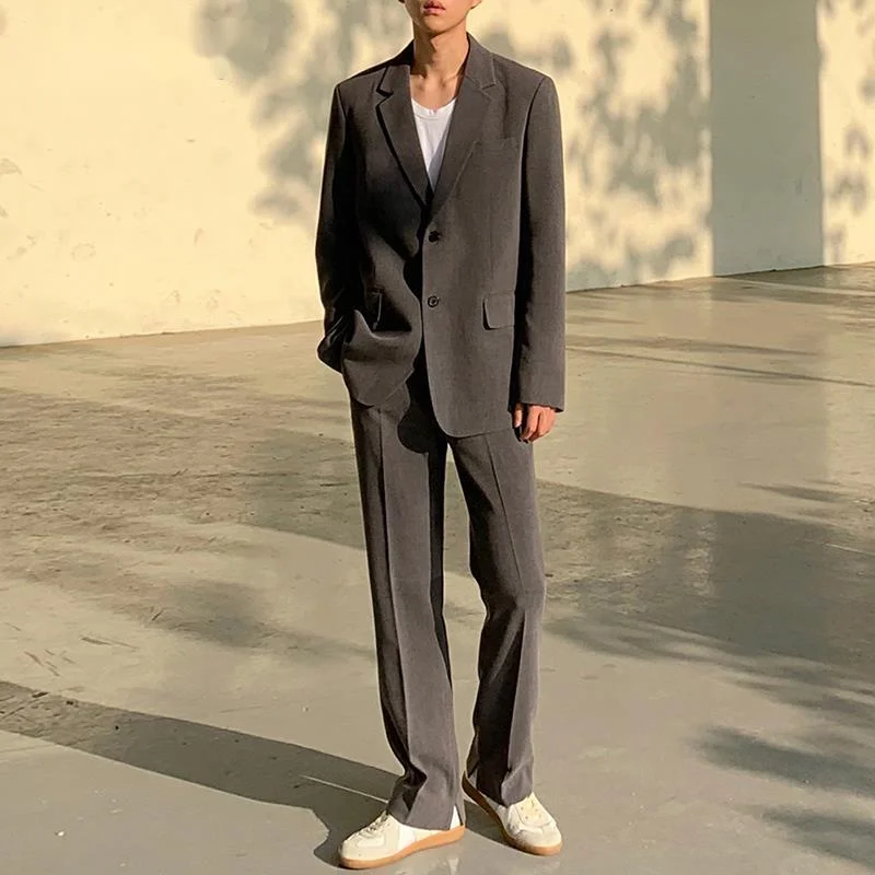 High Quality Suit Men's Autumn Single Breasted Blazers + Straight Pants Korean Loose Set Tops And Pants Are Sold Separately
High Quality Suit Men's Autumn Single Breasted Blazers + Straight Pants Korean Loose Set Tops And Pants Are Sold Separately