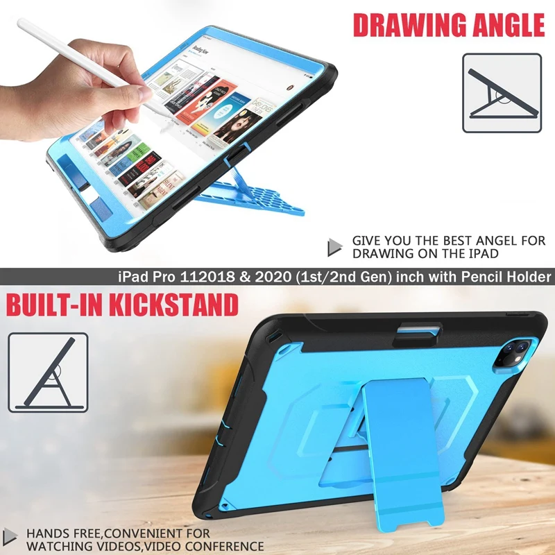 for 2020 iPad Pro 11 Inch Tablet PC Case TPU Shockproof Protective Back Cover with Pen Slot Tablet Stand Case
for 2020 iPad Pro 11 Inch Tablet PC Case TPU Shockproof Protective Back Cover with Pen Slot Tablet Stand Case