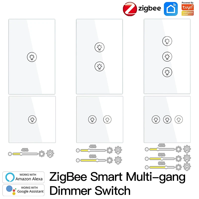Умный многокнопочный регулятор света ZigBee, переключатель с независимым управлением, работает с приложением Alexa Google Home на 1/2/3 клавиши
Умный многокнопочный регулятор света ZigBee, переключатель с независимым управлением, работает с приложением Alexa Google Home на 1/2/3 клавиши