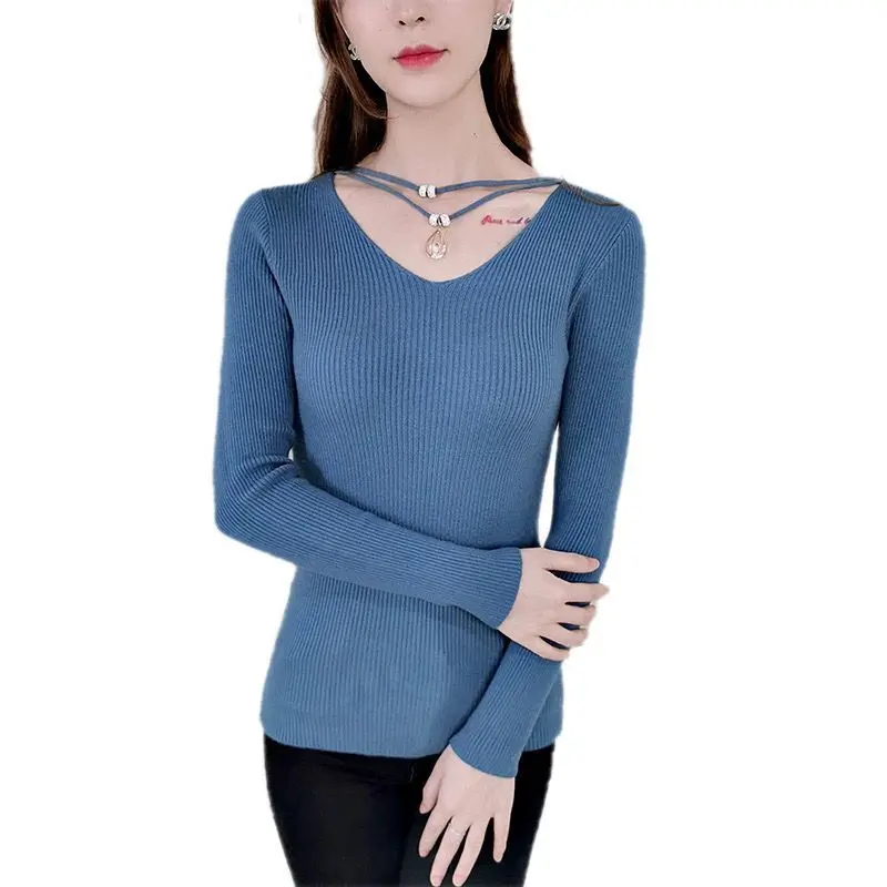 New Korean tight Pullover for fall / winter 2020 slim fit top V-Neck long sleeve bottomed women's knitted sweater
New Korean tight Pullover for fall / winter 2020 slim fit top V-Neck long sleeve bottomed women's knitted sweater