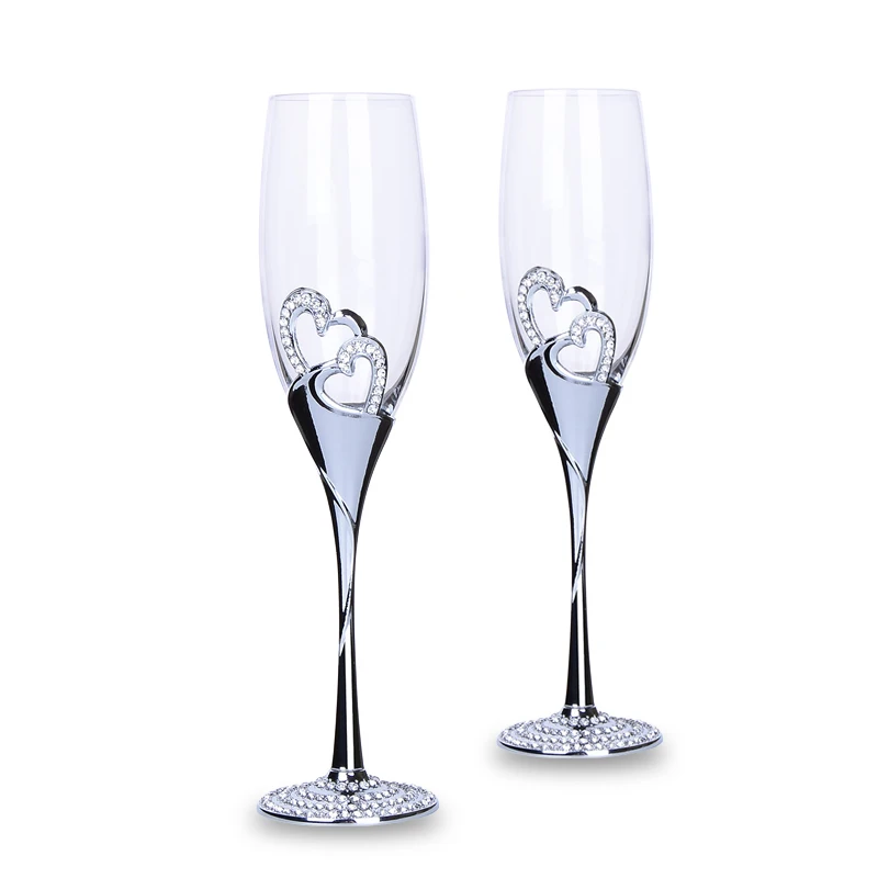 2 PCS / Set High quality Crystal Wedding champagne flute glass Drink Cup Wedding Party marriage Wine decoration cup for Gift box
2 PCS / Set High quality Crystal Wedding champagne flute glass Drink Cup Wedding Party marriage Wine decoration cup for Gift box
