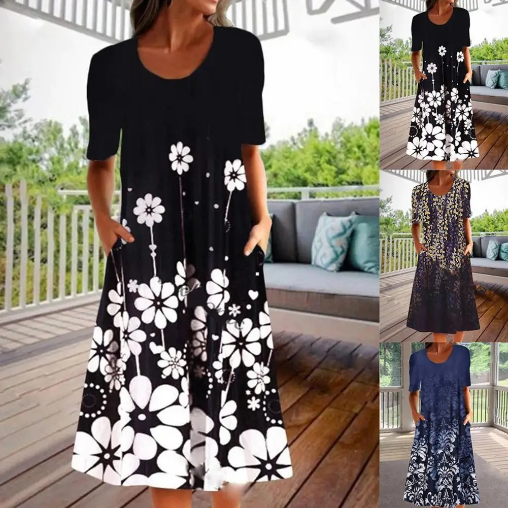 Hot Sales!!!Casual Dress Floral Print O Neck Women Loose Short Sleeve Skirt for Dating
Hot Sales!!!Casual Dress Floral Print O Neck Women Loose Short Sleeve Skirt for Dating
