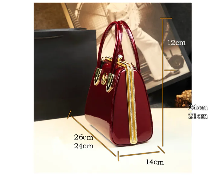 New Trend Large Capacity Simple Clip Messenger Bags for Women Patent Leather Handbag Ladies Red Wedding Tote Boston Hand bag Sac
New Trend Large Capacity Simple Clip Messenger Bags for Women Patent Leather Handbag Ladies Red Wedding Tote Boston Hand bag Sac