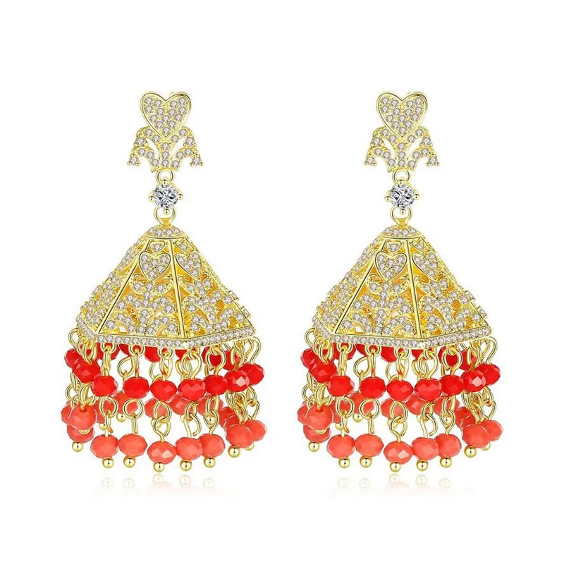 Indian Jhumka Jhumki Ethnic Gypsy Retro Beads Tassel Bells Drop Dangle Earrings For Women Bridal Party Rhinestone Jewelry Gifts
Indian Jhumka Jhumki Ethnic Gypsy Retro Beads Tassel Bells Drop Dangle Earrings For Women Bridal Party Rhinestone Jewelry Gifts