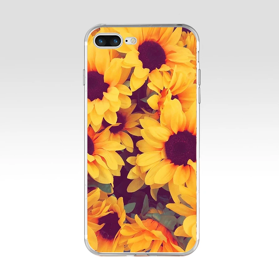Мягкий силиконовый чехол 087FG для Apple Iphone 5 телефона с изображением ромашек se 6 6s 7 8