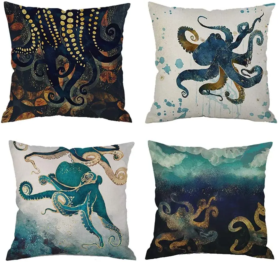 Marine Life Squid Octopus Ink Painting Cotton Linen Decorative Throw Pillow Case Personalized Cover Sofa Couch Room 18 X 18 Inch
Marine Life Squid Octopus Ink Painting Cotton Linen Decorative Throw Pillow Case Personalized Cover Sofa Couch Room 18 X 18 Inch