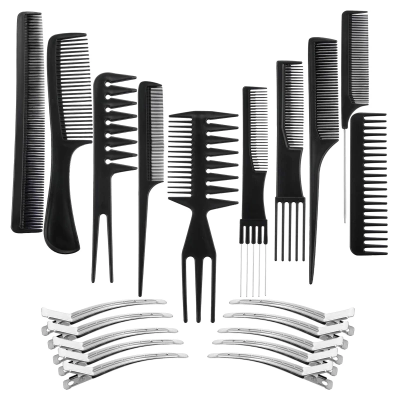 Professional Salon Styling Comb Set 10 Pieces Hair Combs with Duck Bill Clips
Professional Salon Styling Comb Set 10 Pieces Hair Combs with Duck Bill Clips