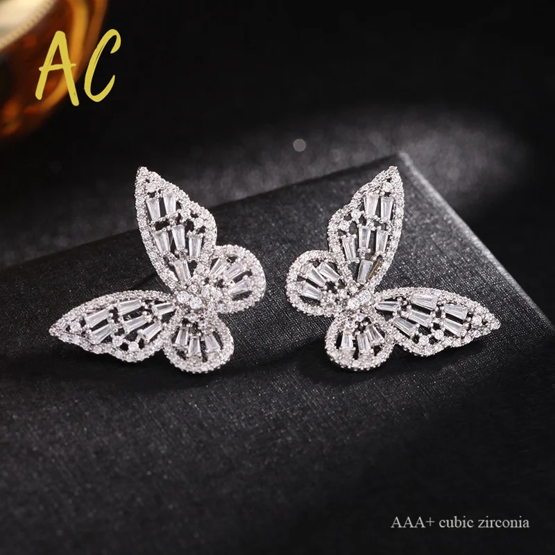 Bling Butterfly Earrings For Women Zircon Ear Jewelry Vintage Wedding Earrings Student Ladies Silvery Female Accessories Gift
Bling Butterfly Earrings For Women Zircon Ear Jewelry Vintage Wedding Earrings Student Ladies Silvery Female Accessories Gift