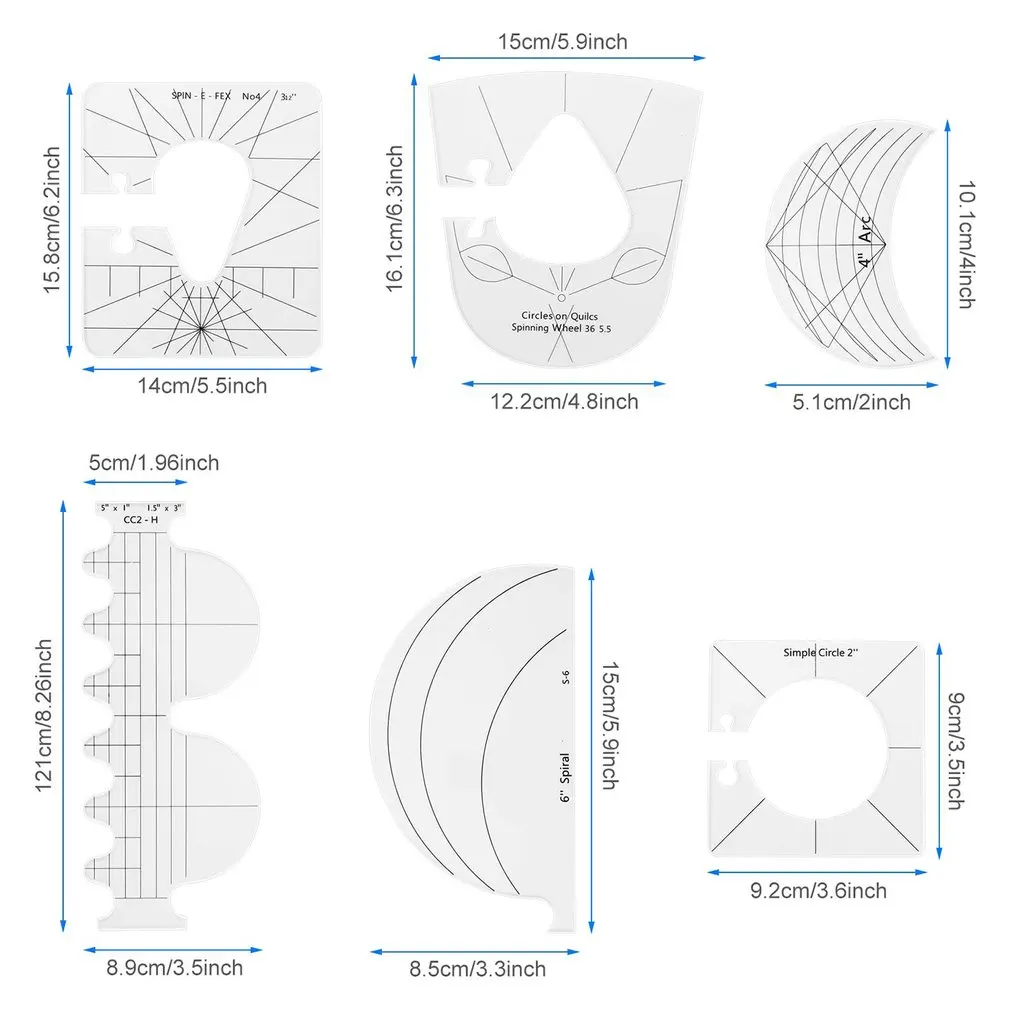 Shaped Acrylic Ruler Sewing Patchwork Ruler Multifunctional DIY Processing Sewing Ruler Template Patchwork Tool
Shaped Acrylic Ruler Sewing Patchwork Ruler Multifunctional DIY Processing Sewing Ruler Template Patchwork Tool