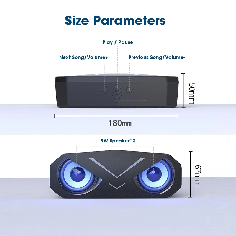 3D Bluetooth Sound Bar LED light Bass Computer Speakers Stereo Subwoofer Portable Hawkeye Column Support TF Card Loudspeaker
3D Bluetooth Sound Bar LED light Bass Computer Speakers Stereo Subwoofer Portable Hawkeye Column Support TF Card Loudspeaker
