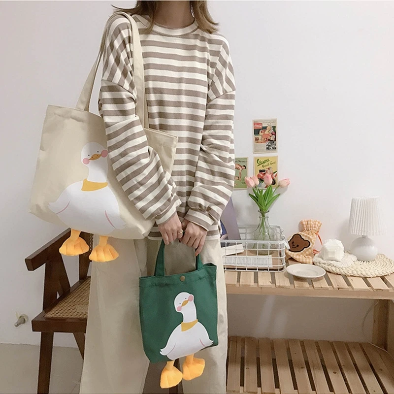 Cartoon Cute Duck Tote Handbag Women Canvas Shoulder Bag Female Casual Travel Recycled Large Capacity Shopping Bag
Cartoon Cute Duck Tote Handbag Women Canvas Shoulder Bag Female Casual Travel Recycled Large Capacity Shopping Bag