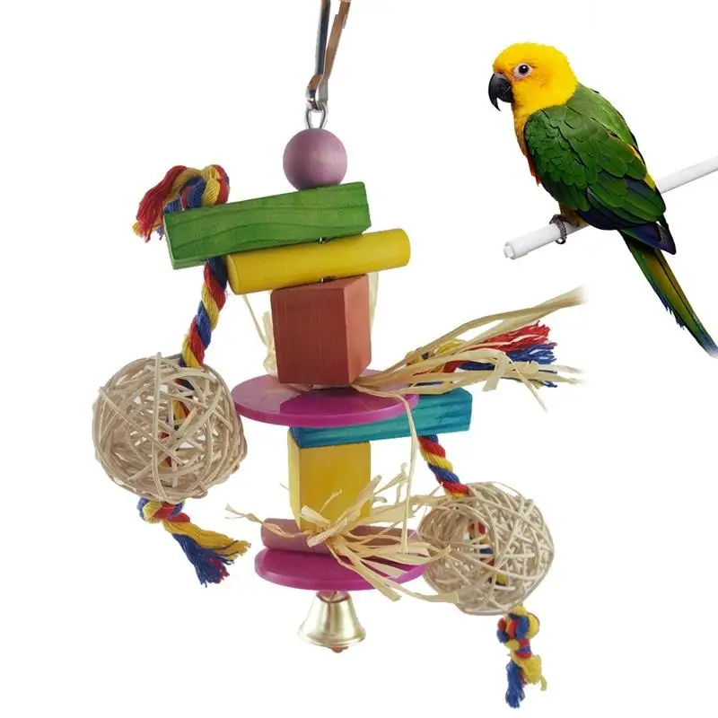 Bird Toys For Parrot Chewing Wood Block Toys Hanging Cage Anti-Biting Claw Grinding Parakeet Toy Pet Molar Pastime Bird Supplies
Bird Toys For Parrot Chewing Wood Block Toys Hanging Cage Anti-Biting Claw Grinding Parakeet Toy Pet Molar Pastime Bird Supplies