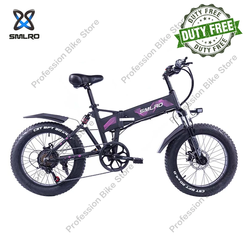 

Электрический велосипед SMLRO M6F для взрослых, 750 Вт, 48 В, 15 Ач, 20-дюймовый складной дорожный Электромобиль, горный фэтбайк, снегоход