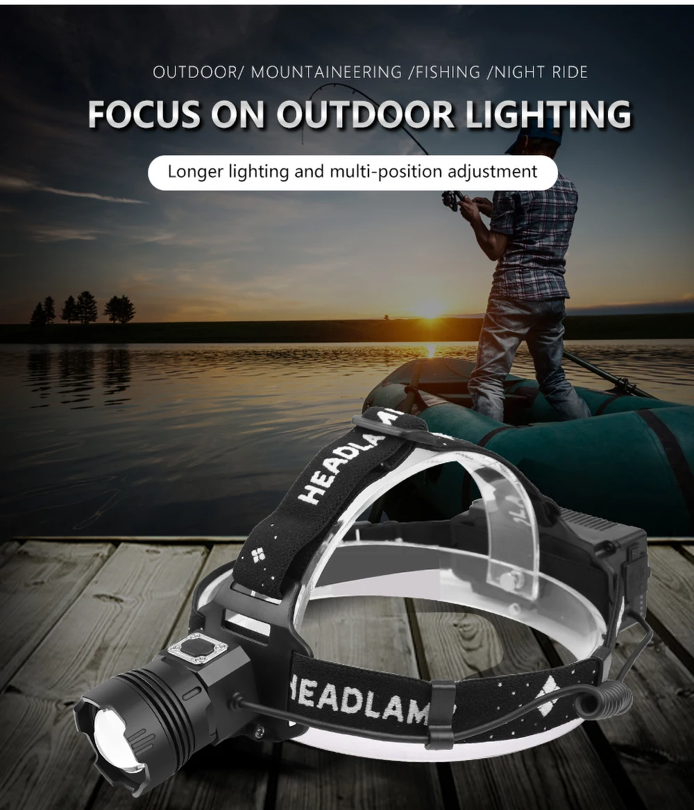 High Powerful Headlamp Flashlight Head Torch LED USB Headlight Rechargeable Fishing Lantern Head Light Outdoor Camping Lamp
High Powerful Headlamp Flashlight Head Torch LED USB Headlight Rechargeable Fishing Lantern Head Light Outdoor Camping Lamp