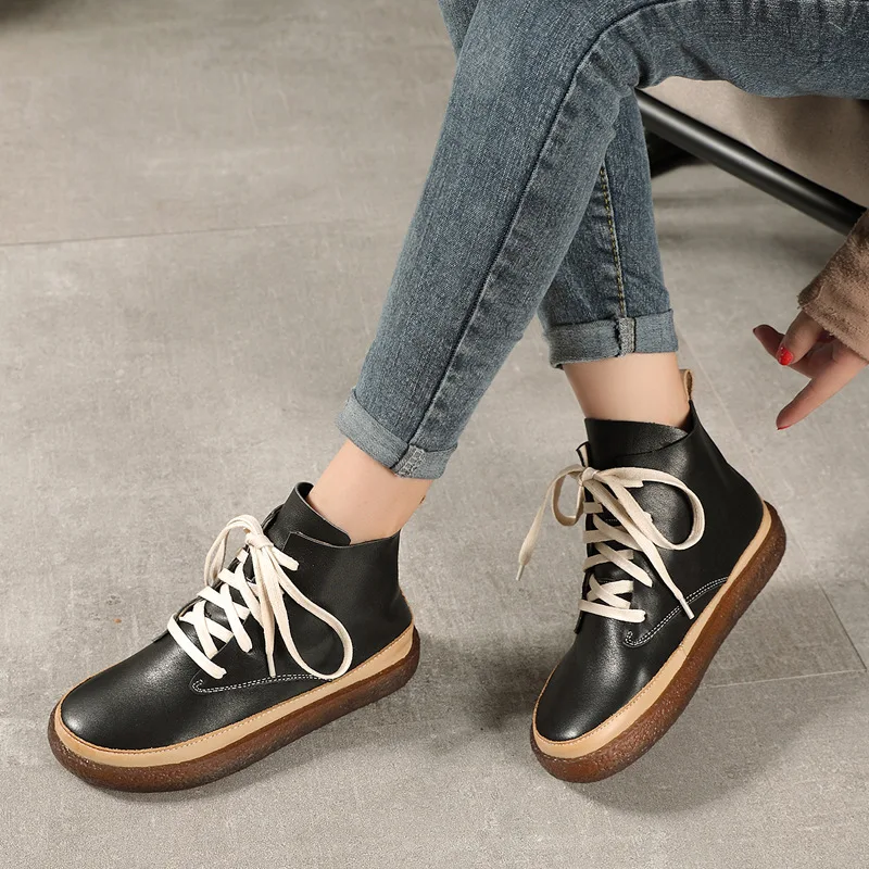 Cowhide retro high-top women's shoes 2020 new fashion soft-soled lace-up casual women's boots platform boots
Cowhide retro high-top women's shoes 2020 new fashion soft-soled lace-up casual women's boots platform boots