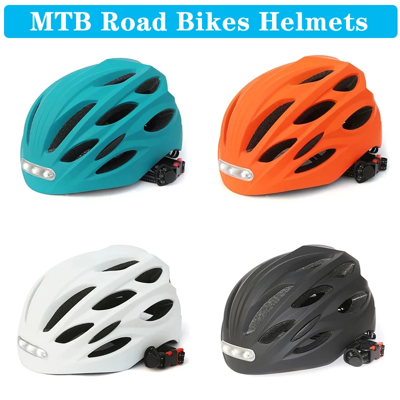 

Cycling Bicycle Helmet MTB Road Bikes Helmets Integrally-mold LED Lighting Reflective EPS+PC Helmet Outdoor Sports Cycling Cap