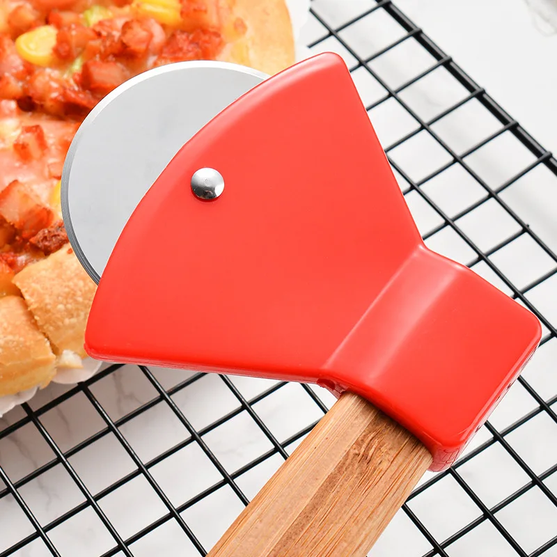 Stainless steel axe pizza knife bamboo handle single wheel Pizza Cutter plastic cake medium baking tool
Stainless steel axe pizza knife bamboo handle single wheel Pizza Cutter plastic cake medium baking tool