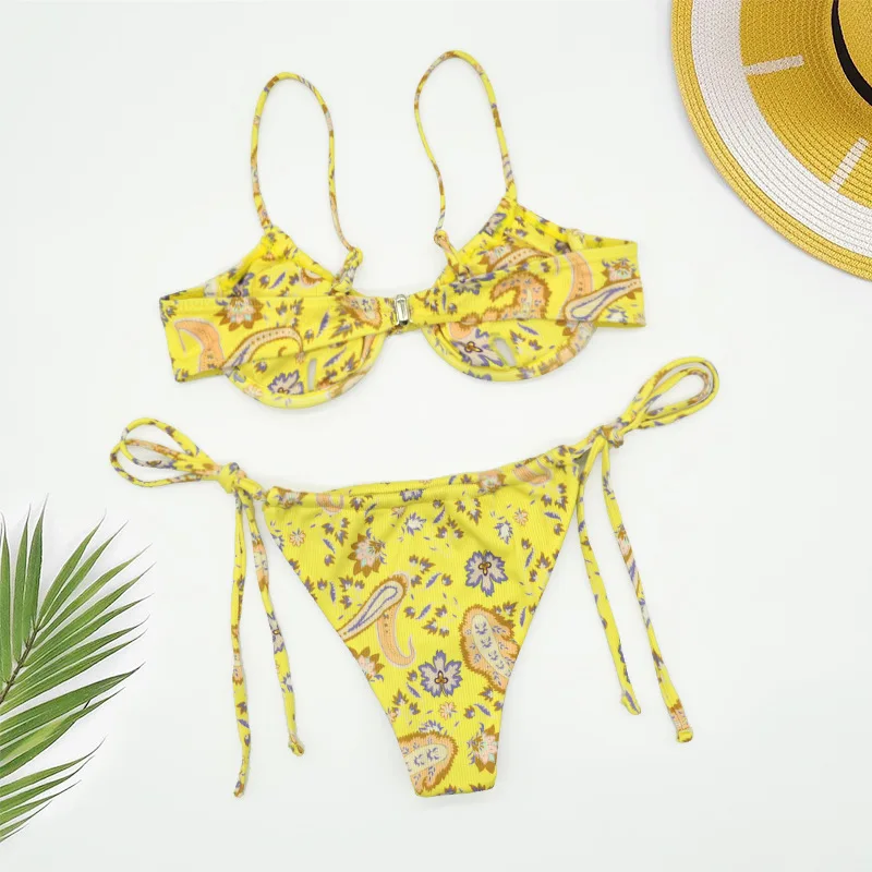 Sexy Underwired Bikini Set Women Floral Swimwar Double Side Push Up Swimsuit Biquini Women Solid String Bathing Suit Beach Wear
Sexy Underwired Bikini Set Women Floral Swimwar Double Side Push Up Swimsuit Biquini Women Solid String Bathing Suit Beach Wear