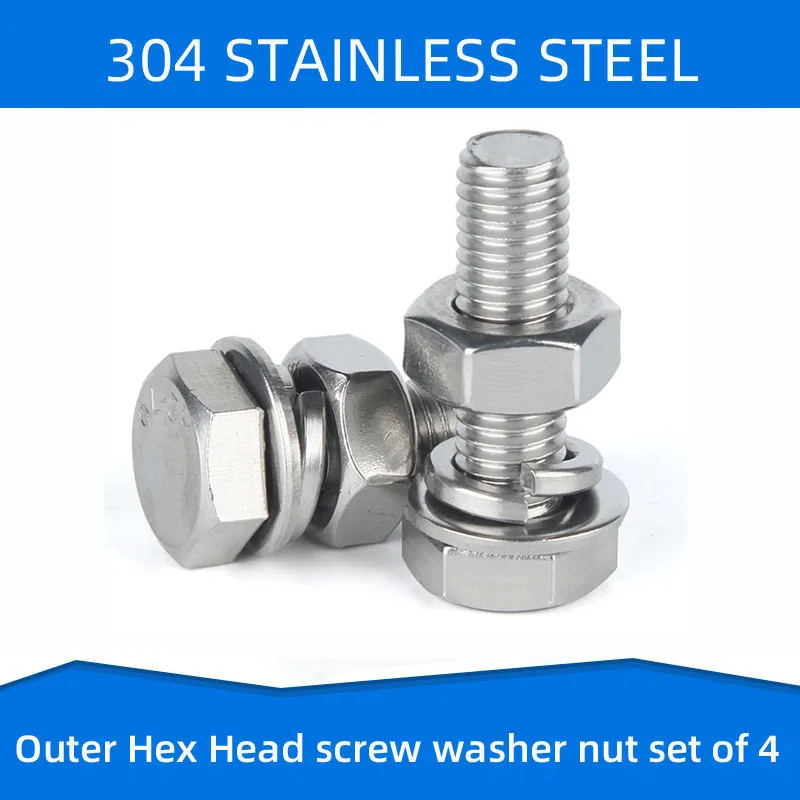 304 Stainless Steel Outer Hex Screw Bolt with washer Nut External Hexagon Screws set of 4 Bolt M12 M14
304 Stainless Steel Outer Hex Screw Bolt with washer Nut External Hexagon Screws set of 4 Bolt M12 M14