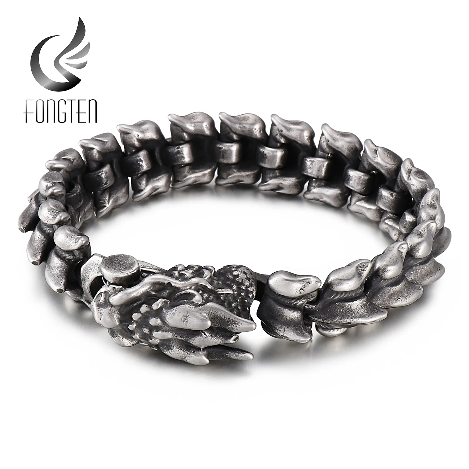 Fongten Dragon Skeleton Charm Wrist Band Viking Bracelet for Men Stainless Steel Animal Fashion Jewelry
Fongten Dragon Skeleton Charm Wrist Band Viking Bracelet for Men Stainless Steel Animal Fashion Jewelry