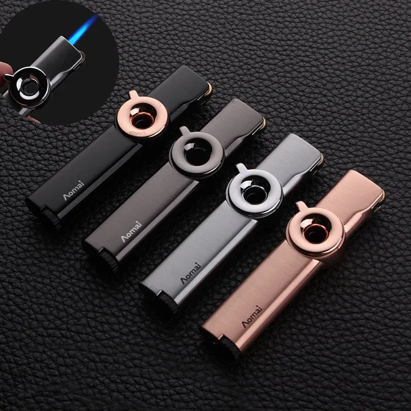 Metal Windproof Cigar Butane Lighter Mini Long Grinding Wheel Lighter Portable Cigarette Lighter Spray Gun Blue Flame
Metal Windproof Cigar Butane Lighter Mini Long Grinding Wheel Lighter Portable Cigarette Lighter Spray Gun Blue Flame