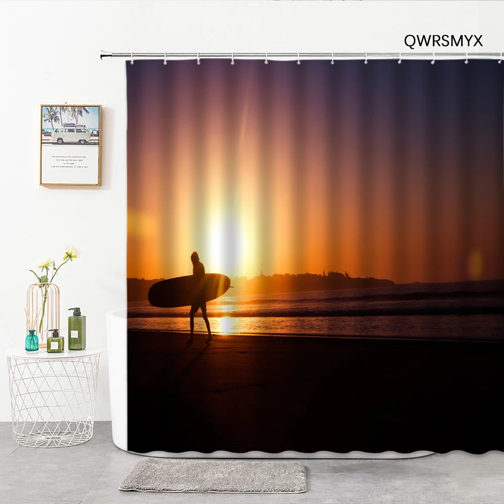 Scenery Shower Curtain Man Holding A Surfboard At Sunrise Bathroom Curtain Home Background Wall Covering Decor Bathroom Products
Scenery Shower Curtain Man Holding A Surfboard At Sunrise Bathroom Curtain Home Background Wall Covering Decor Bathroom Products