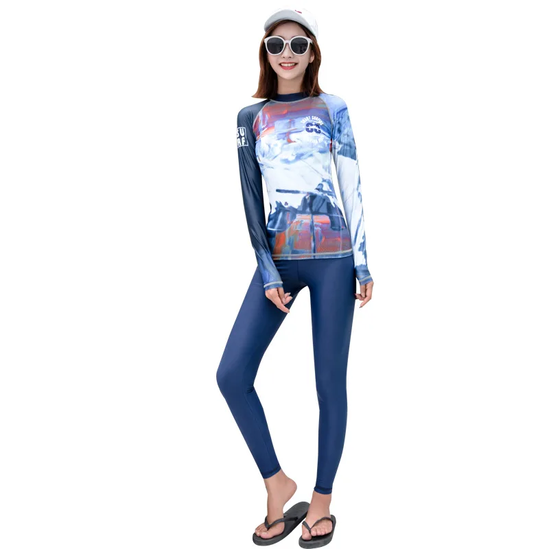 New Letter Print Swimsuit Set Female Long Sleeve Sports Suit Women Diving Shirt 50 UV Protect Swimear Rash Guard
New Letter Print Swimsuit Set Female Long Sleeve Sports Suit Women Diving Shirt 50 UV Protect Swimear Rash Guard