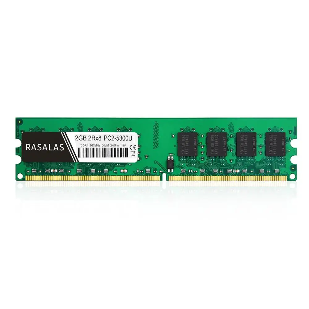 Rasalas 2 Гб 2Rx8 DDR2 667 МГц 800 PC2 5300U 6400U DIMM 1 8 В Настольный ПК ОЗУ 240Pin памяти|Оперативная
