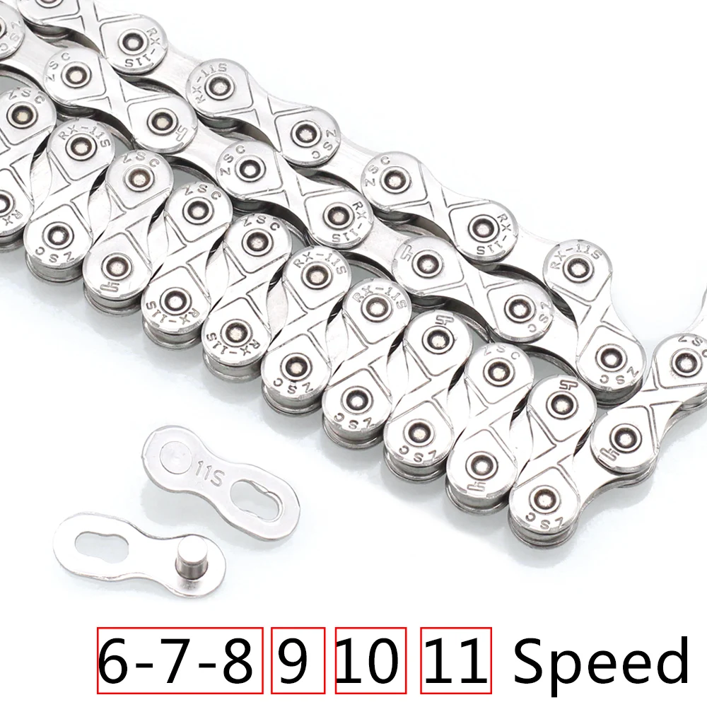 8 9 10 11 Speed Bicycle Chain Road Mountain Bike Parts Velocidade MTB Chains 116L Cycling Silver
8 9 10 11 Speed Bicycle Chain Road Mountain Bike Parts Velocidade MTB Chains 116L Cycling Silver