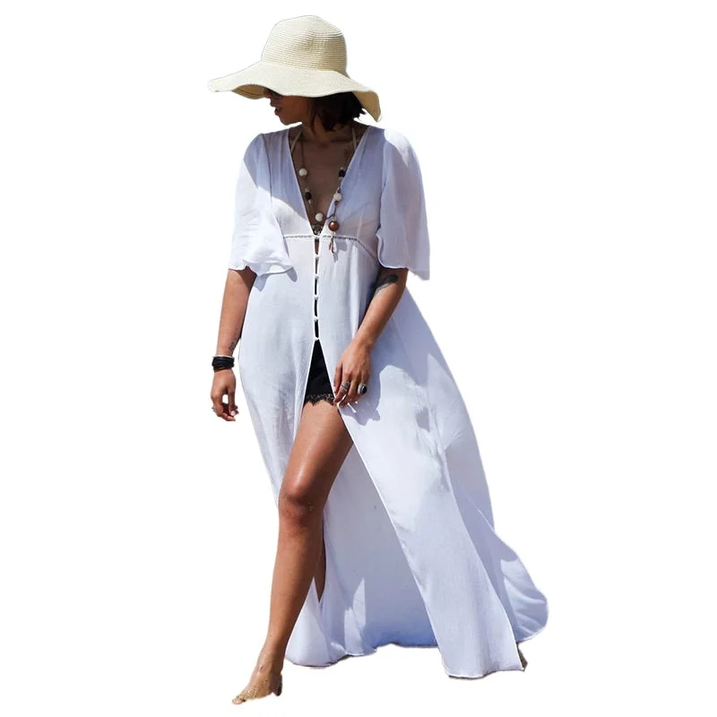 Summer White Chiffon Sunscreen Cardigan Bikini Swimsuit Cover Up Female Beach Vacation Elegant Robe
Summer White Chiffon Sunscreen Cardigan Bikini Swimsuit Cover Up Female Beach Vacation Elegant Robe