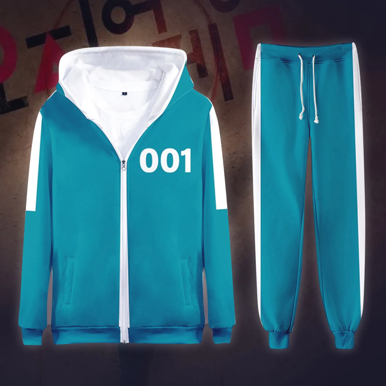 Squid Game Series Pant Sets Korean Tv Unisex Tracksuit 2 Pieces Women Casual Digital Printing Pocket Sweatshirts And Sweatpants 
Squid Game Series Pant Sets Korean Tv Unisex Tracksuit 2 Pieces Women Casual Digital Printing Pocket Sweatshirts And Sweatpants