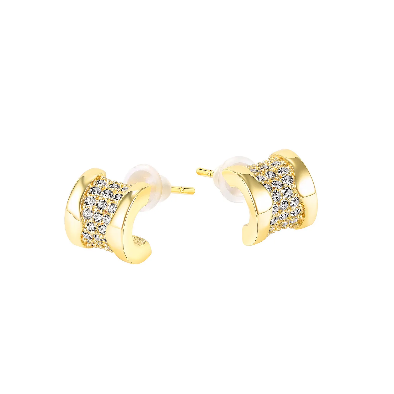 BFORTUNE Classical French Style C Shape Women Gold Color Cubic Zircon Crystal Earrings
BFORTUNE Classical French Style C Shape Women Gold Color Cubic Zircon Crystal Earrings
